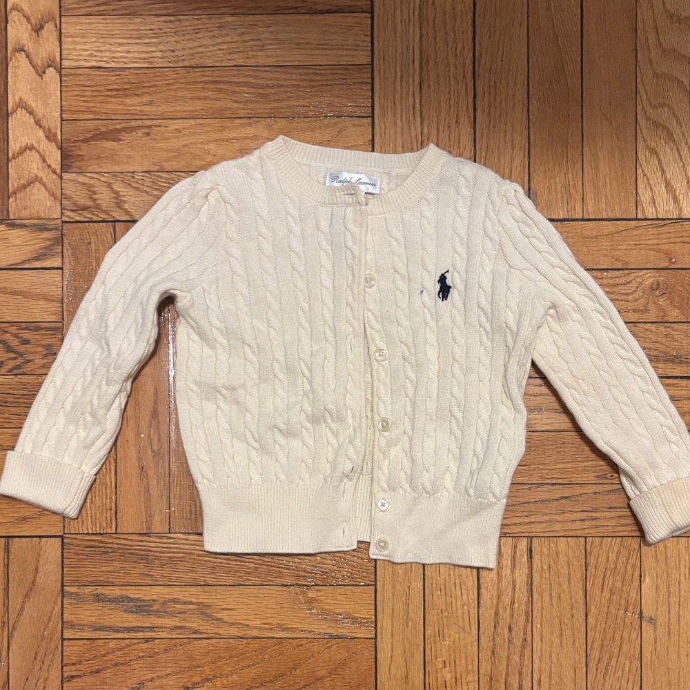 Ralph Lauren Ivory Cable Knit Cardigan